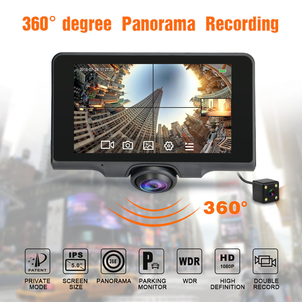 360 Dual Parking monitor GPS tracking playback 4 channel dash cam dvr user manual