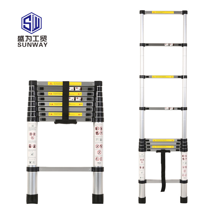 Thickness 1.5mm Aluminum Attic Stairs En131 compact folding ladder Folding Telescopic Ladder