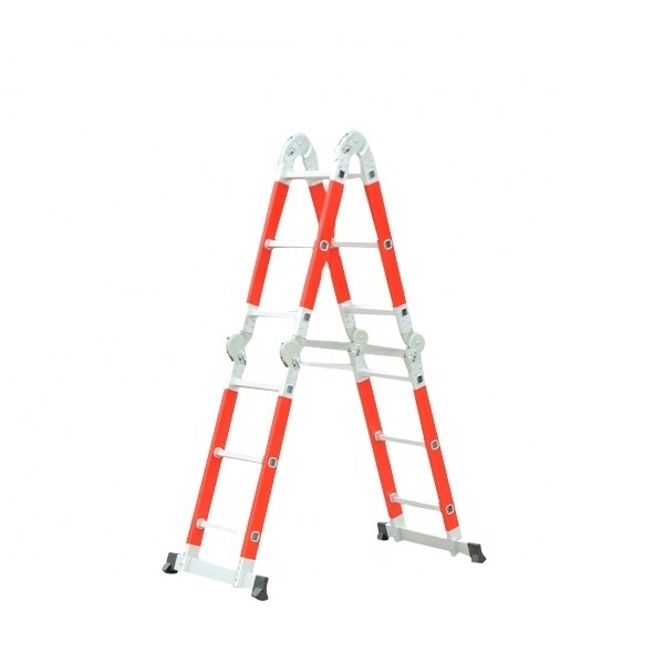 Adjustable Fiberglass Multi Functional Ladder Big Hinge Folding Multi-Purpose Step Ladders