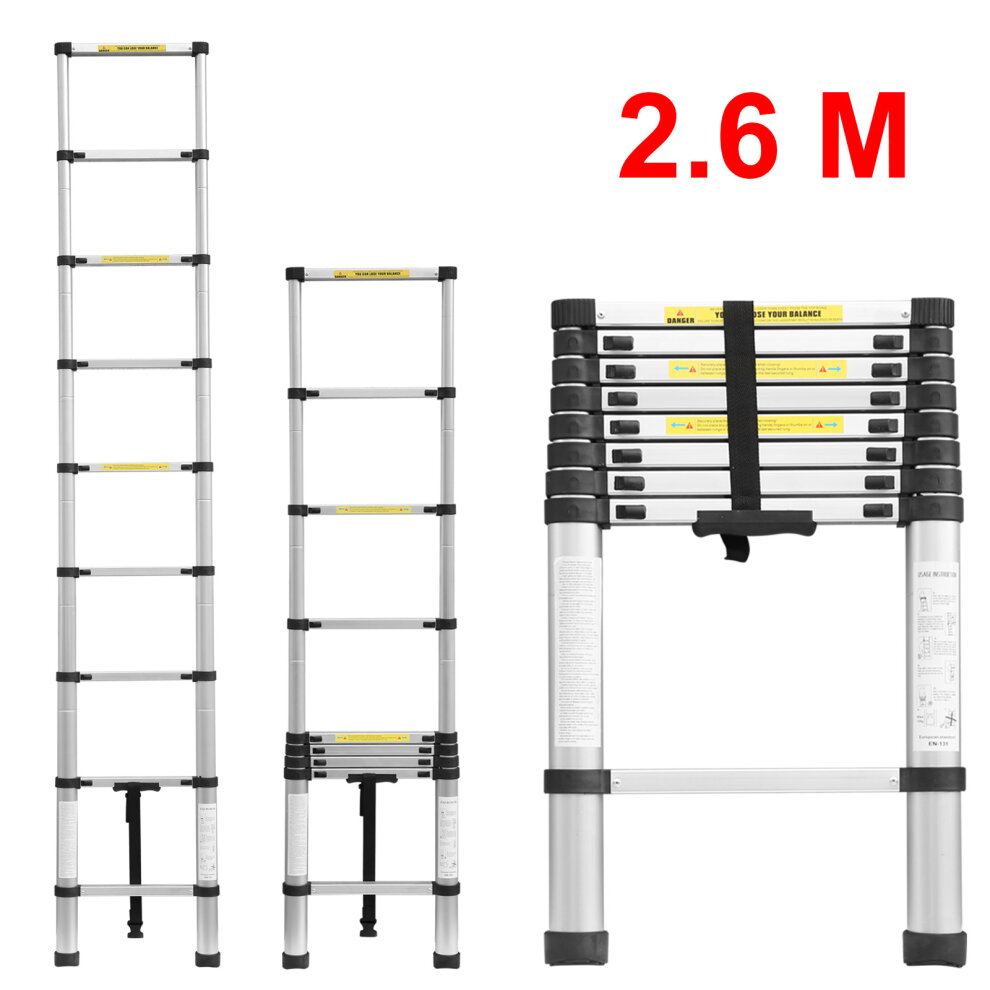 Thickness 1.5mm Aluminum Attic Stairs En131 compact folding ladder Folding Telescopic Ladder