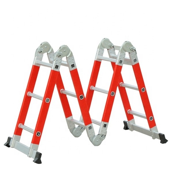 Adjustable Fiberglass Multi Functional Ladder Big Hinge Folding Multi-Purpose Step Ladders