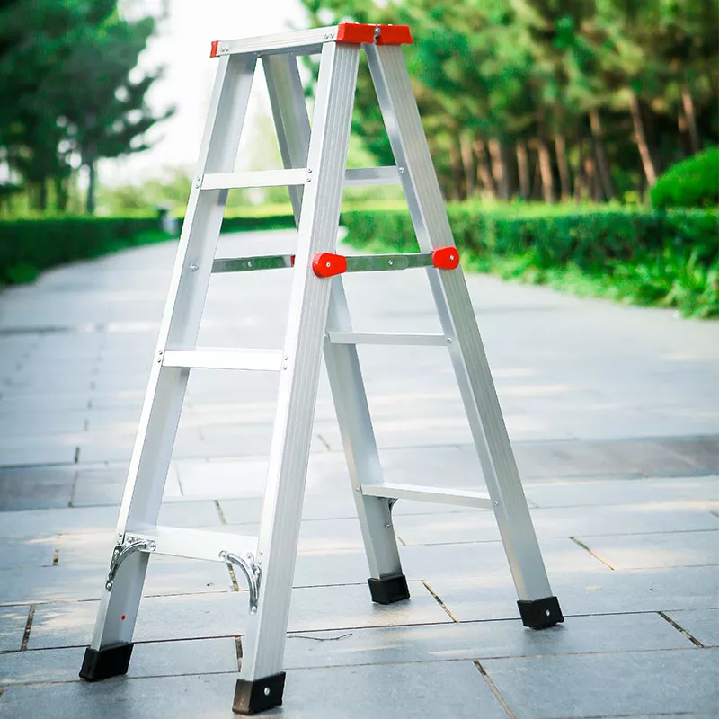 Aluminum ladder 5 steps double-side folding step tool ladder