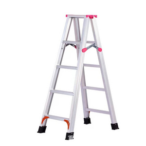 Aluminum ladder 5 steps double-side folding step tool ladder