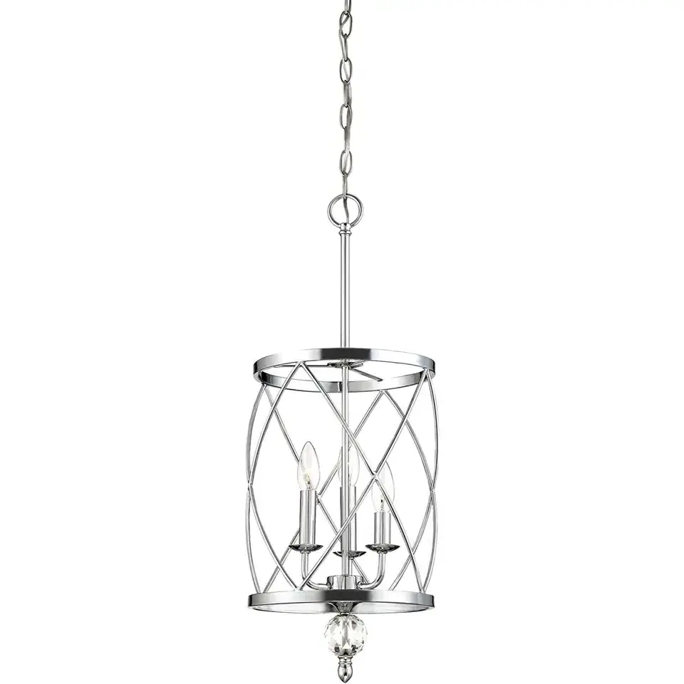 Hot Sell Cage Pendant Light Antique Brass Ceiling Chandelier Lantern For Hallway Dining  LivingRoom