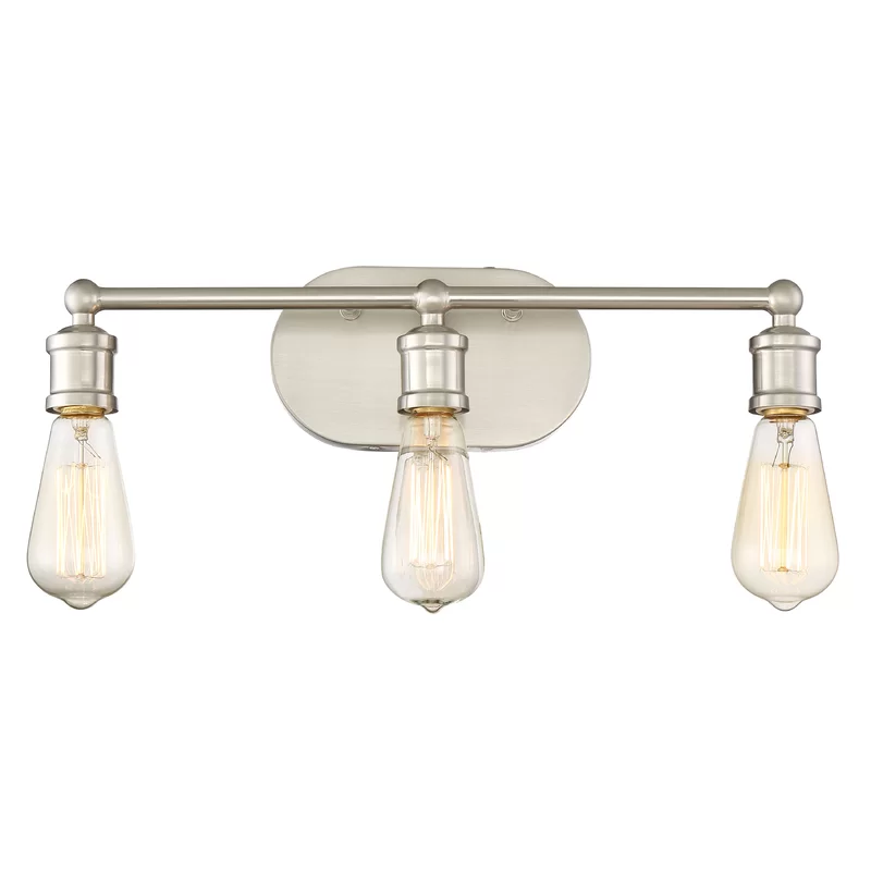 Western Luminary 3-Light Contemporary Classic Simple Style Bathroom Wall Sconce No Glass Vanity Fixture