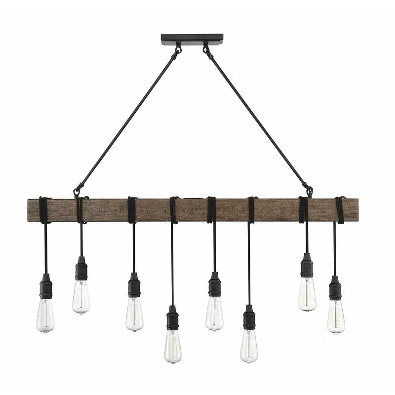 Western Hanging Industrial 8-Light Rustic Nostalgic Classic Pendant Semi-Flush Mount Ceiling Pendant Lamp For Living Room