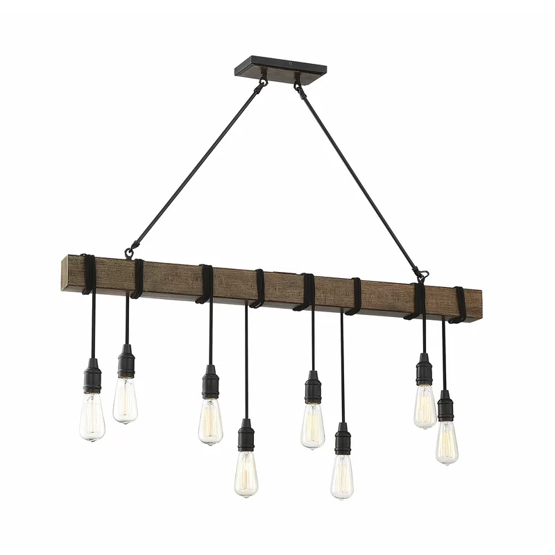 Western Hanging Industrial 8-Light Rustic Nostalgic Classic Pendant Semi-Flush Mount Ceiling Pendant Lamp For Living Room