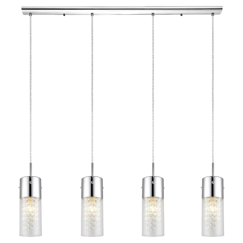 Minimalist Brighten 1-Light Artful Single Cylinder Pendant Light Clear Glass Shades Chandelier Ceiling Fixture for Living Room