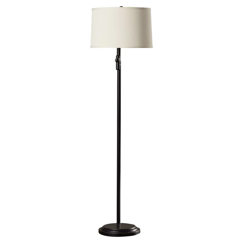 Modern Designer 1-Light Swing Arm Floor Lamp with Drum Shades Floor Fixture for Bedroom Living Room