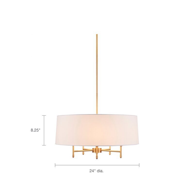 Nordic Design 5 Light Statement Drum Chandelier Modern Luminous Pendant Lamp Lighting for Kitchen Dining Room