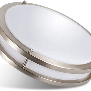 Simple Circle Drum Brushed Nickel LED Flush Mount Ceiling Light