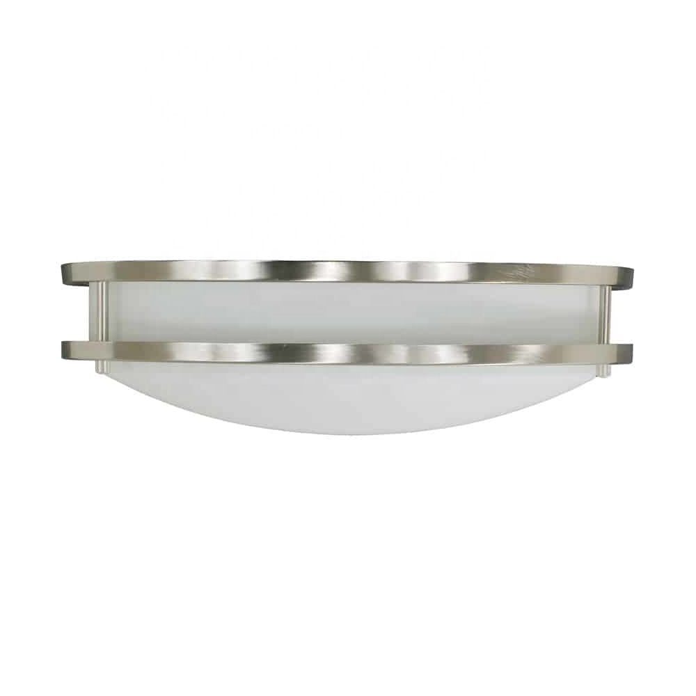 Simple Circle Drum Brushed Nickel LED Flush Mount Ceiling Light