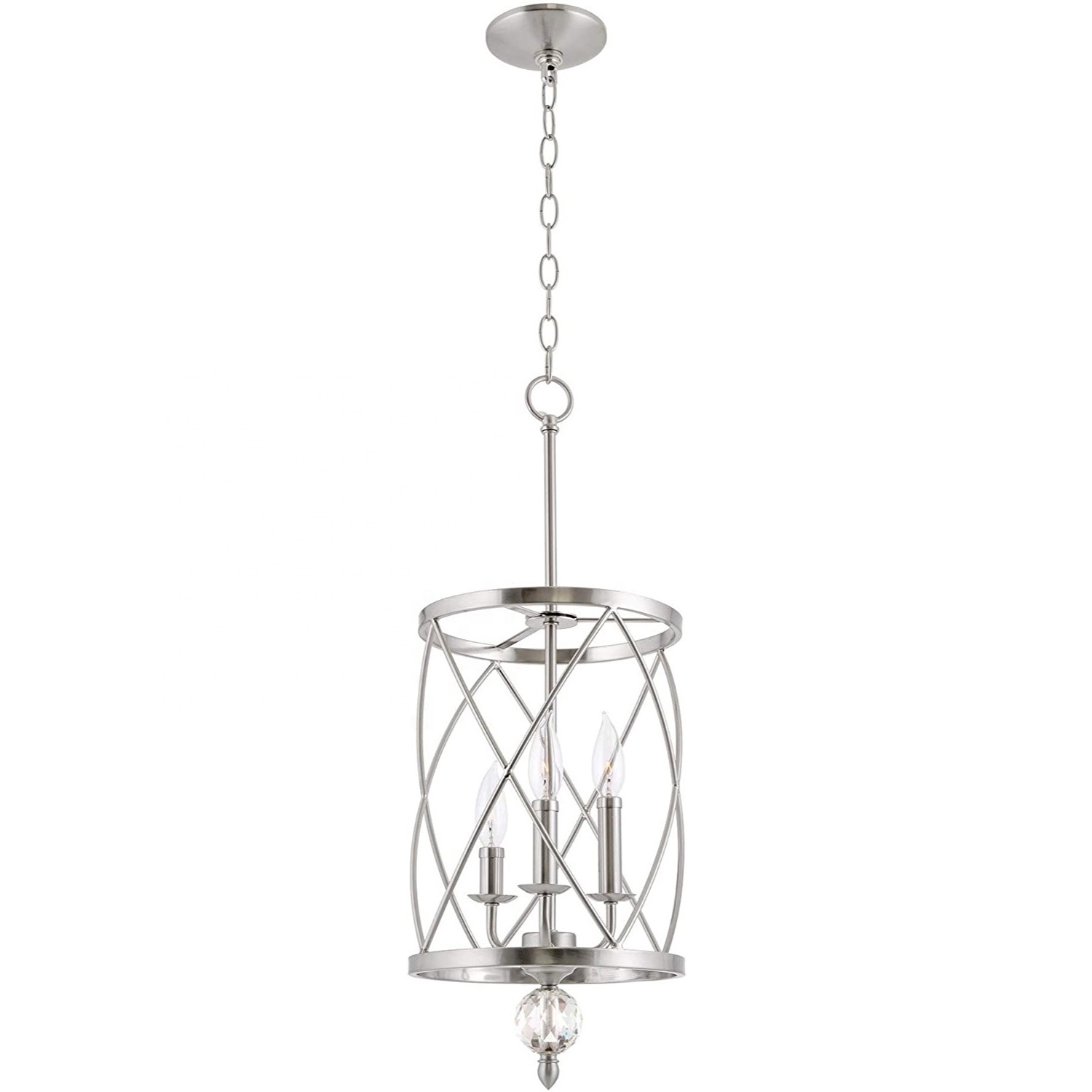 Crystal Lantern Pendant Light For Kitchen Island Farmhouse Iron Rustic Drum Chandelier Hanging Light Fixture