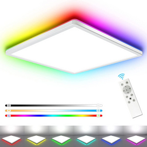 LED Recessed Ceiling Light Square White Modern Fixture Bedroom Bathroom Slim RGB LED Ceiling Light