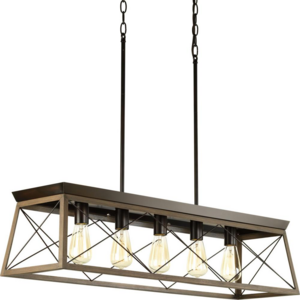 Rectangular Chandelier Island Chandelier 5-Lights Farmhouse High Linear Industrial Lighting For Home Dining Living Room