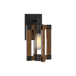 Farmhouse Decor Geometric Wall Light Series Antique Wood Color Flush Mount Wall Sconce for Home Dining Room Restaurant Hotel