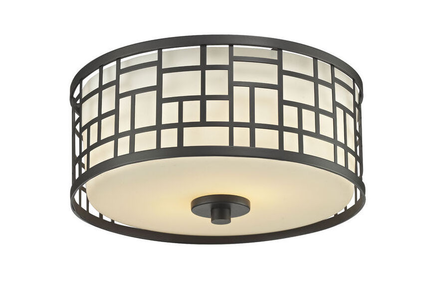 Industrial Interior Modern Elegant Opal Glass Apartment Hallway Drum Shade Flush Mount Ceiling Lamp