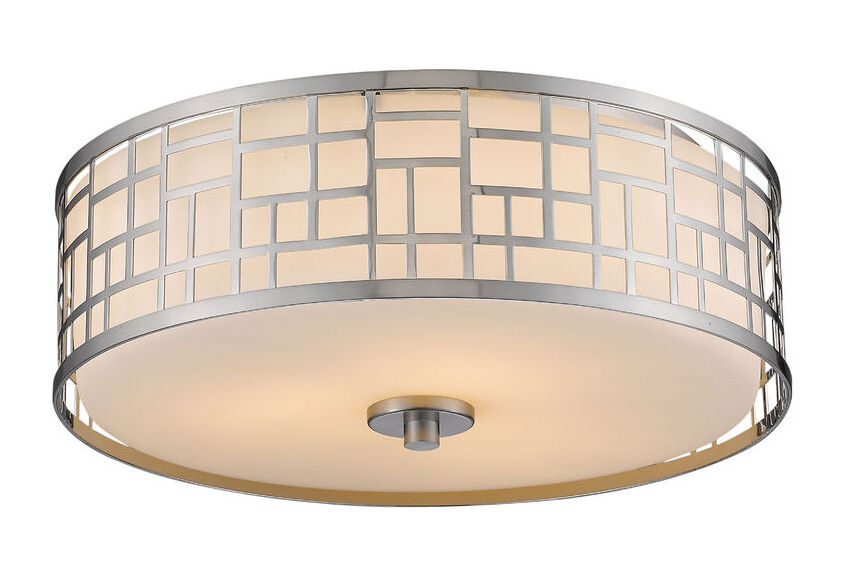 Industrial Interior Modern Elegant Opal Glass Apartment Hallway Drum Shade Flush Mount Ceiling Lamp