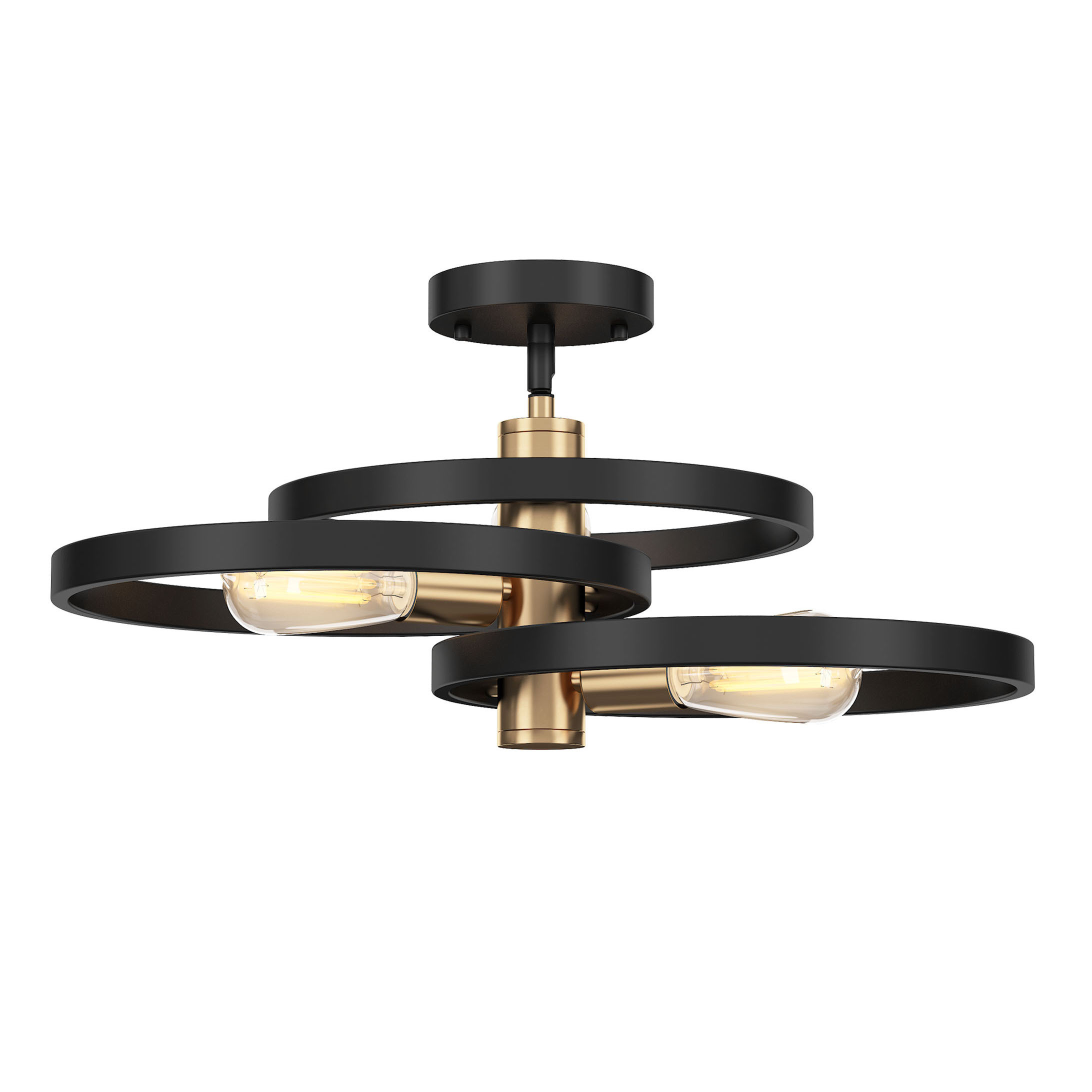 Modern Ceiling Light Fixture Black Brass Vintage Metal Ceiling Lighting Suitable for Dining Room Living Room Foyer Kitchen