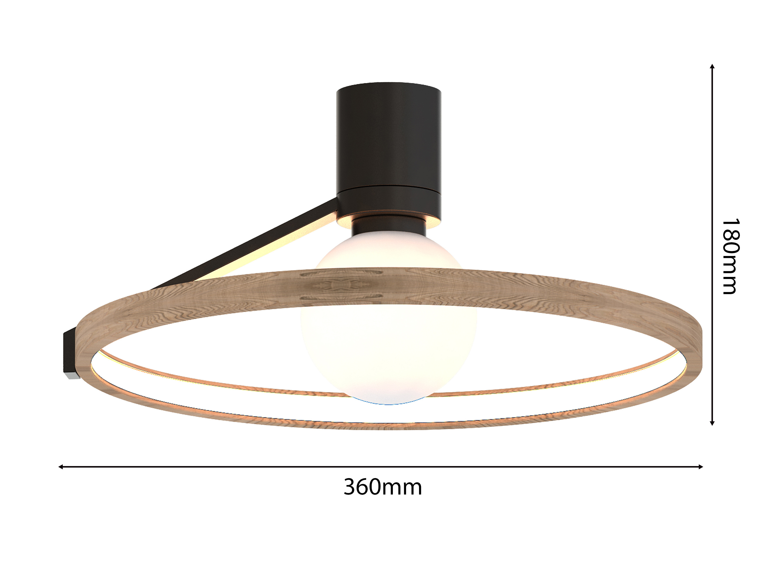 Farmhouse Modern Wood 4 Round Rings LED Decorative Chandelier Pendant Light Dining Room Kitchen Island Foyer Entryway