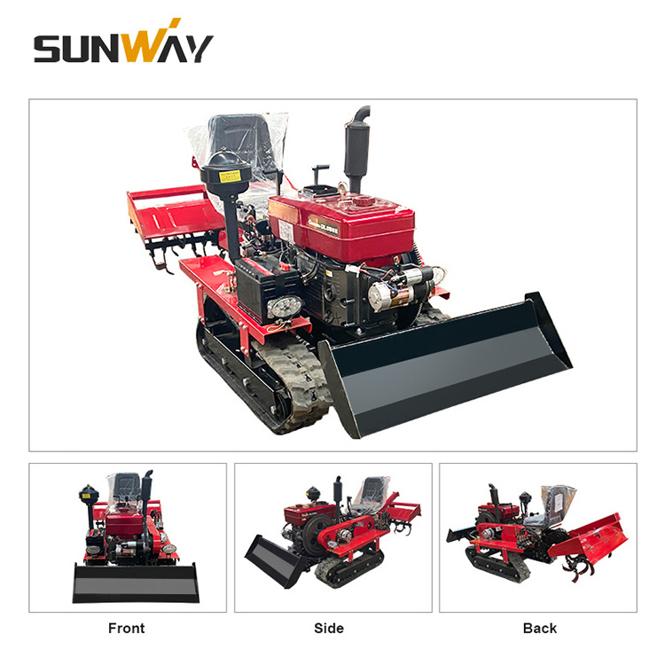 5 in 1 Machine Widely Used Agricultural Machinery Small Rice Farming Equipment Mini Crawler Tractor