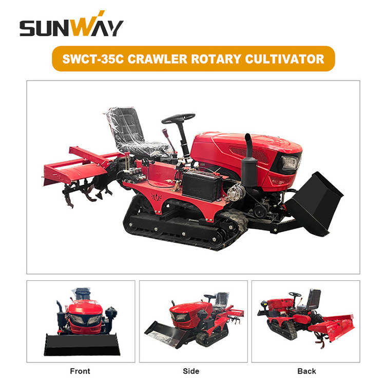 35HP Agricultural Rubber Track Tractors Chinese Small Farm Garden Mini Crawler Tractor for Sale