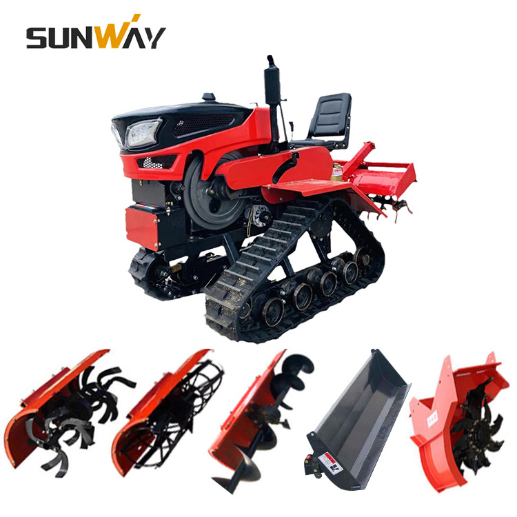 5 in 1 Machine Widely Used Agricultural Machinery Small Rice Farming Equipment Mini Crawler Tractor