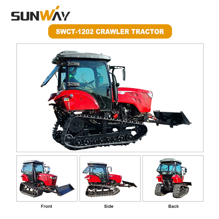 120HP 130HP Compact Crawler Tractor with Grass Cutter / Front End Loader and Backhoe Attachment