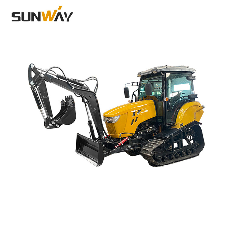 120HP 130HP Compact Crawler Tractor with Grass Cutter / Front End Loader and Backhoe Attachment