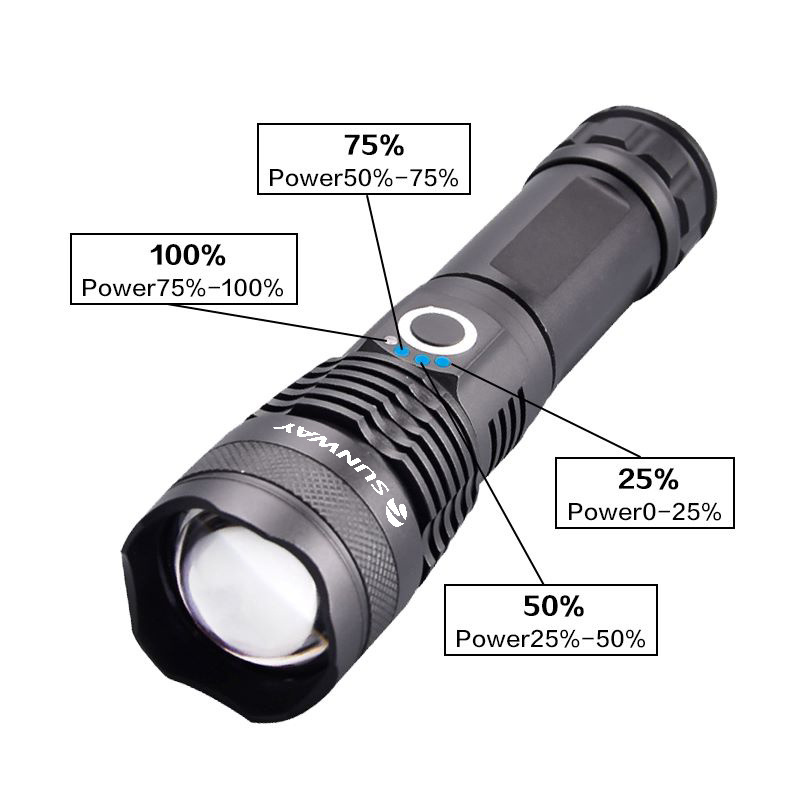 Aluminium Alloy Hunting Camping Waterproof Tactical Flashlight  Powerful  Rechargeable  LED Flashlights & Torches