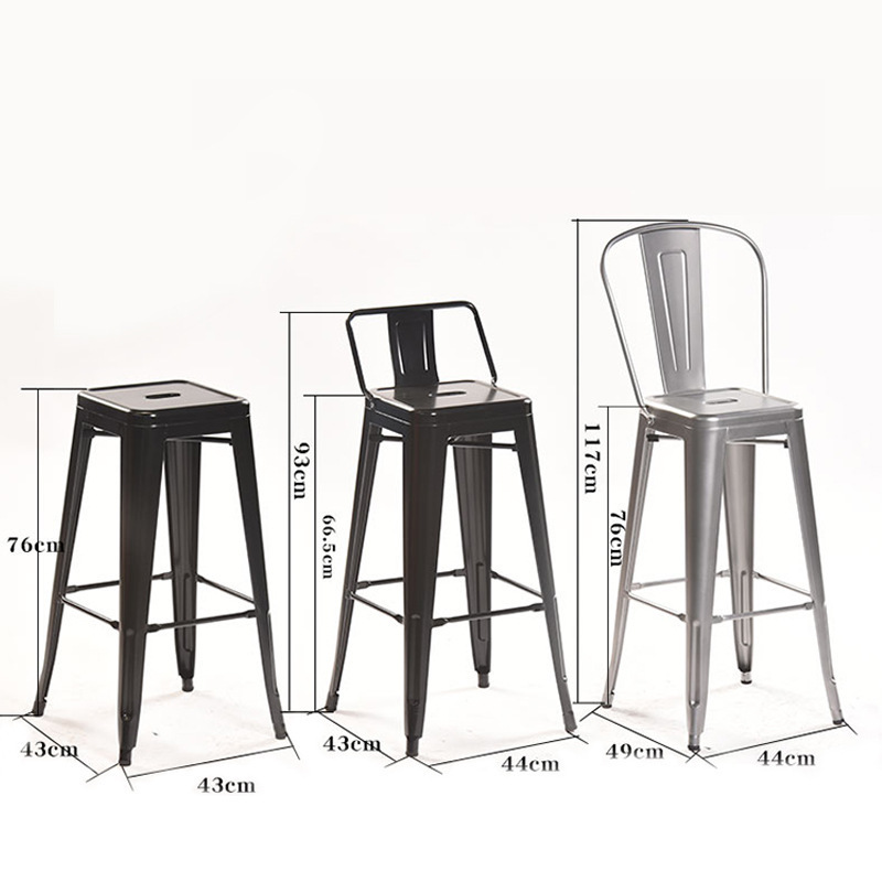 Industrial Style High Stool Bar Chair Modern Minimalist Restaurant Bar Metal Chairs Iron Bar Stools