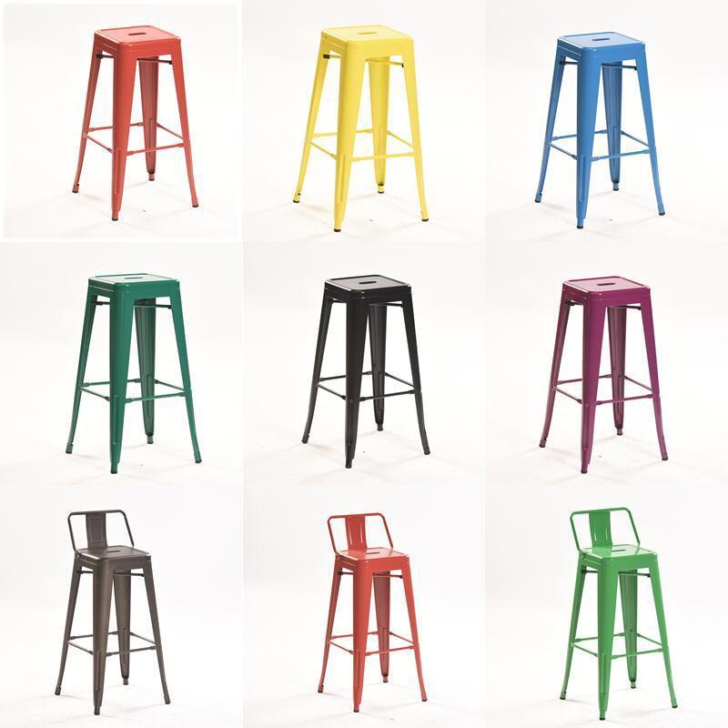 Industrial Style High Stool Bar Chair Modern Minimalist Restaurant Bar Metal Chairs Iron Bar Stools