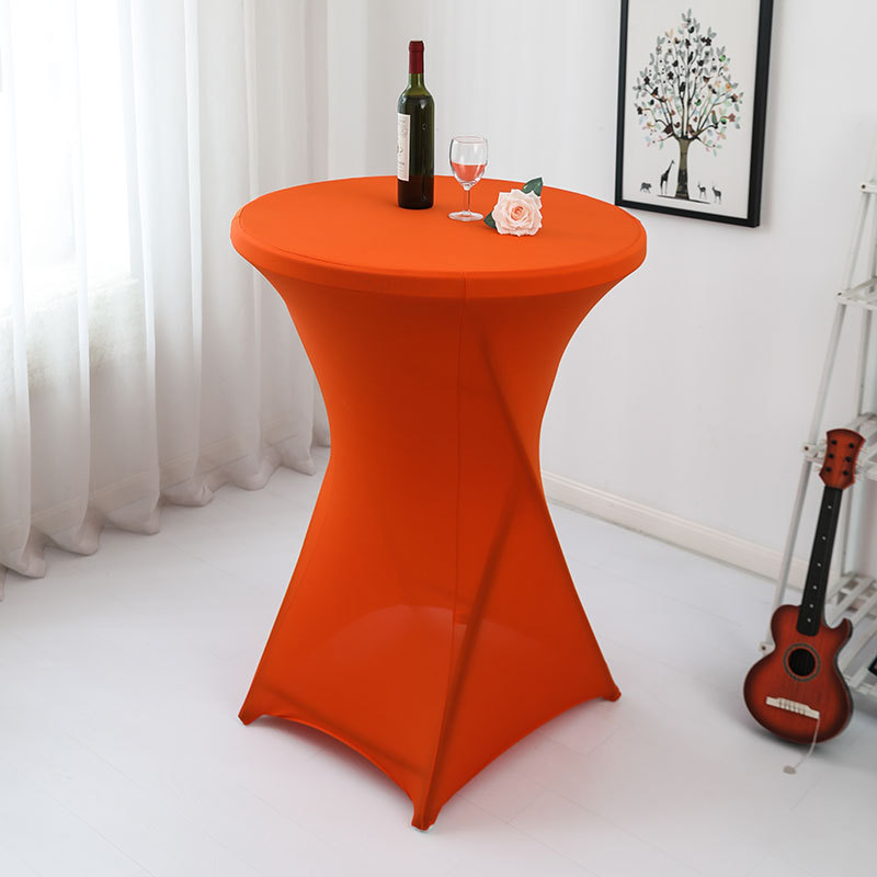 Wholesale Bar High Feet Banquet Table Cloth Cocktail Round Table Cover White Elastic Table Cover