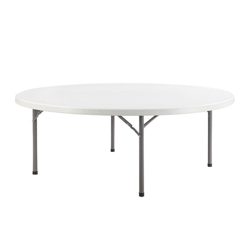 Modern 60 Inch Plastic White Folding Round Dinning Tables Set 6 Chairs Wedding For Events Wedding Party