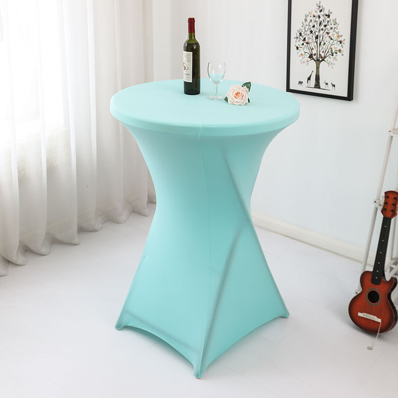 Wholesale Bar High Feet Banquet Table Cloth Cocktail Round Table Cover White Elastic Table Cover