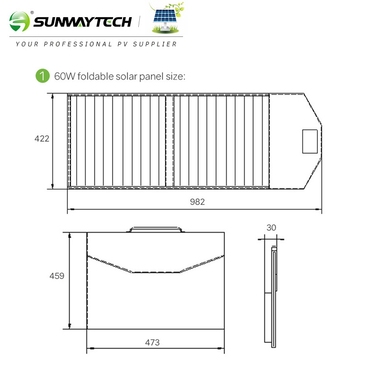 Sunway 100 watt solar panel 60 w 100 w 120 w outdoor portable foldable solar panels 60w 100w 120w