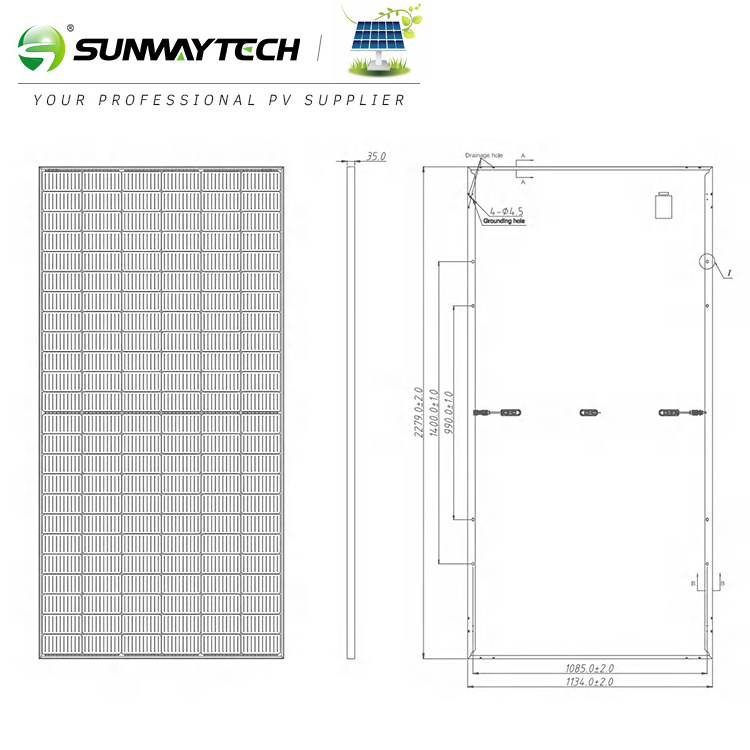 Sunway solar power panels 550 w precio de paneles solares 550watt hjt stock 550w 560w solar panel