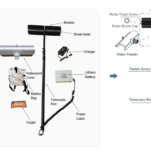 Sunway solar cleaner C21-7200 model solar panel cleaning tool set solar panel cleaning robot price