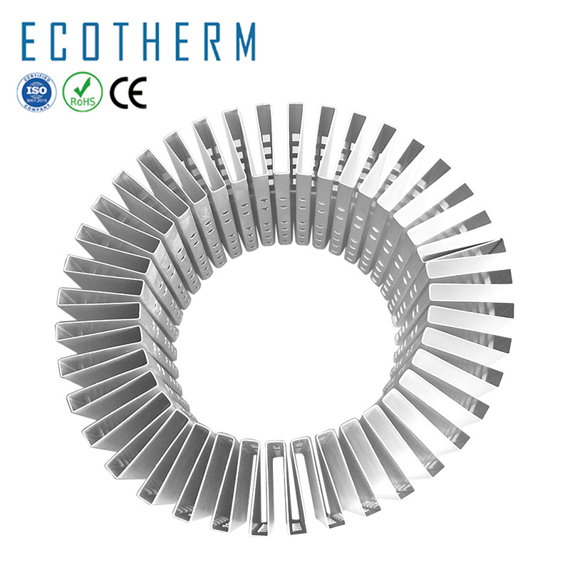 Customized Custom Aluminum Round Folded Fin Heat Sink folded fin flexible heatsink for power equipment