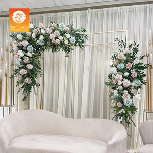 Sunwedding Artificial Wedding Decoration Rose Flower Runner Silk Floral Runner Living Room Backdrop