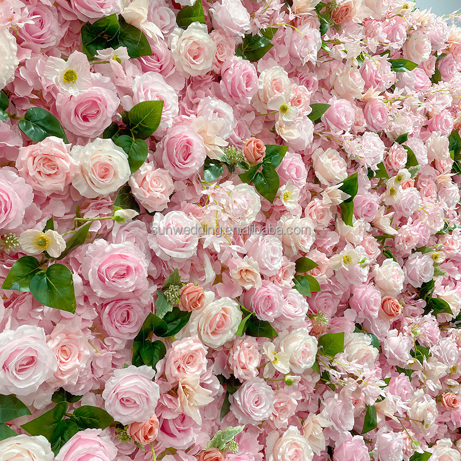 Sunwedding Artificial Flower Wall Customized Wedding Backdrop 3d Rose Flower Wall Panel