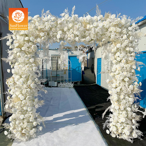 Sunwedding Artificial White Rose Wedding Arch For Wedding Background Wedding Decoration