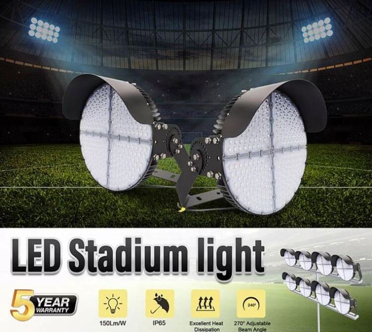 Outdoor Tennis Court Soccer Round Led Flood Light 400w 500w 600w 800w 1000w 1200w stadium flood light 1000 watt led lights