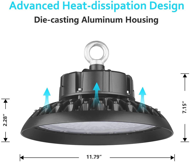 IP65 industrial lighting fixture warehouse UFO explosion proof 100w 150w 200w 240w led high bay shop light