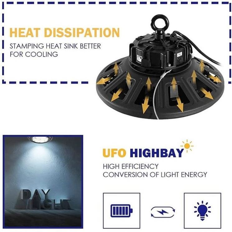 IP65 industrial lighting fixture warehouse UFO explosion proof 100w 150w 200w 240w led high bay shop light