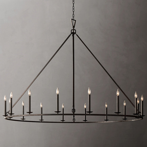 Sunwe High Quality Promotion Design Style Luxury candle Chandelier Metal Black Retro Pendant Lights Fixture