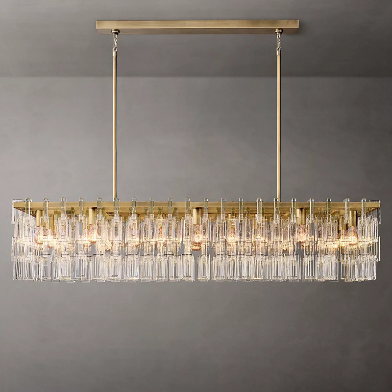 Sunwe Nordic Modern Style Light Fixtures Art Deco Living Room Gold Tube Ceiling Luxury Lustre Crystal Chandelier Pendant Light