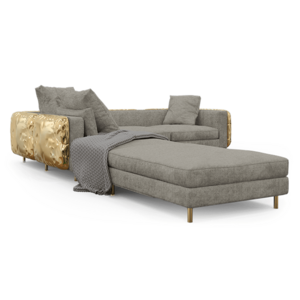 Hot Selling Hand Brass Gold Event Sofa Wholesale Combination L shape gray fabric sofa