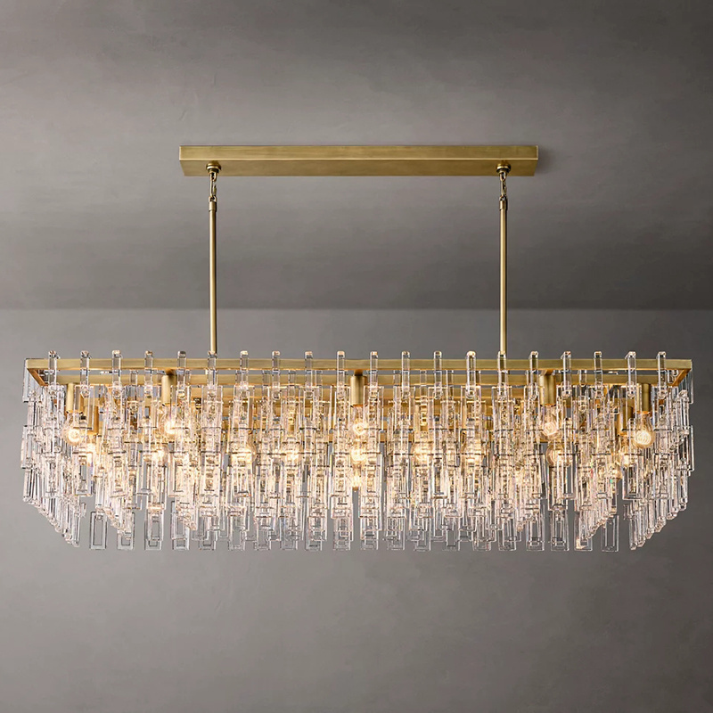 Sunwe Nordic Modern Style Light Fixtures Art Deco Living Room Gold Tube Ceiling Luxury Lustre Crystal Chandelier Pendant Light