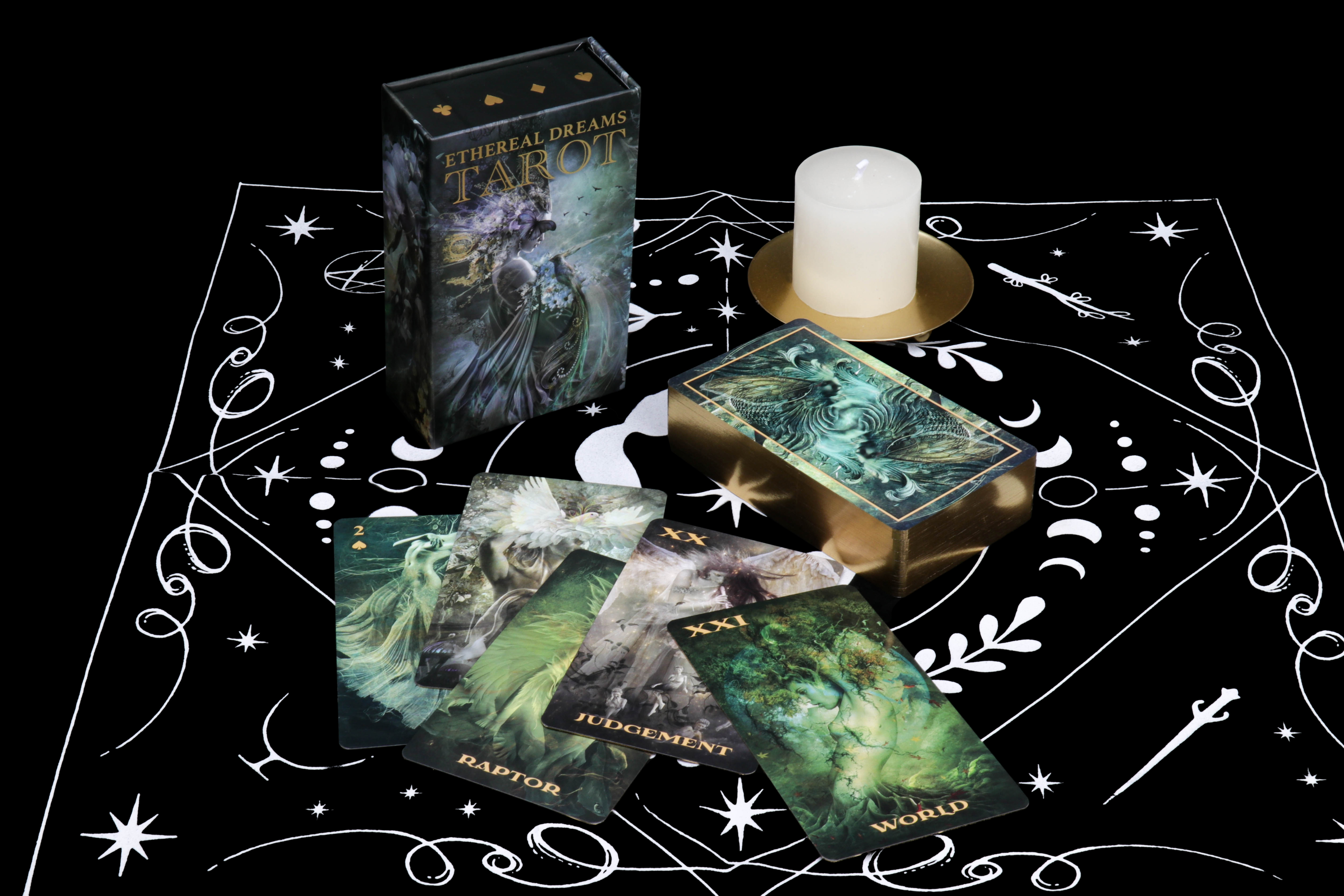 Customized Printed 350gsm Tarot Cards Oracle Decks Card Games Playing Cards with Custom Rigid Box